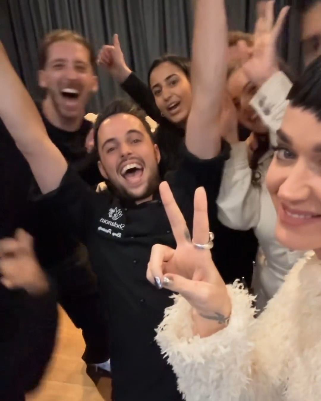 Chef Rony and the team celebrating with Katy Perry